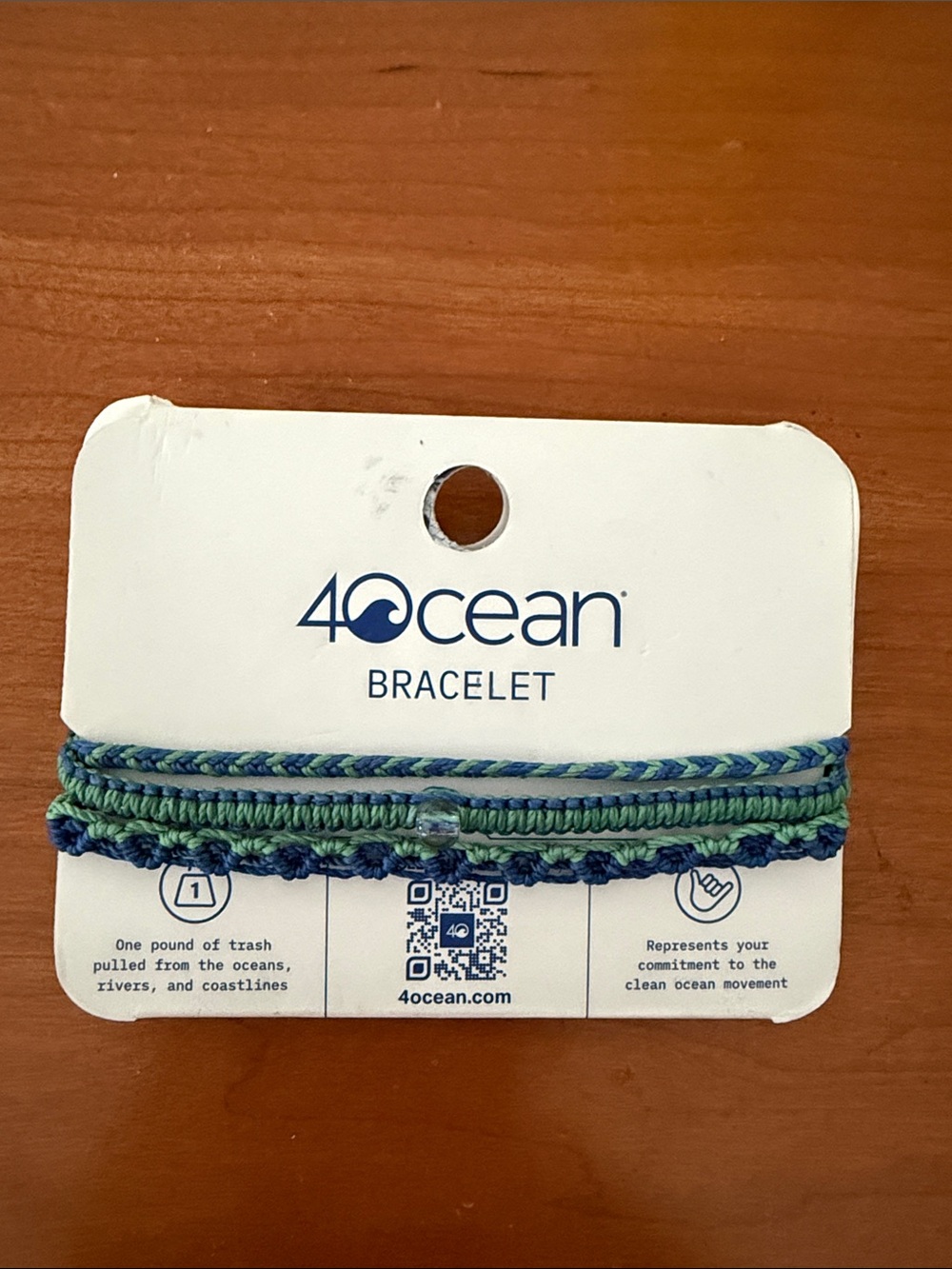 4ocean Blue & Green Woven Bracelet - Eco-Friendly Bracelet